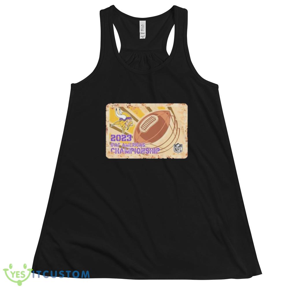 Minnesota Vikings T Shirts Rusty Metal IFAF Americas Championship NFL Logo Shirt Gift Shirt 5 Minnesota Vikings T Shirts Rusty Metal IFAF Americas Championship NFL Logo Shirt Gift Shirt - 8800 Women's Flowy Racerback Tank