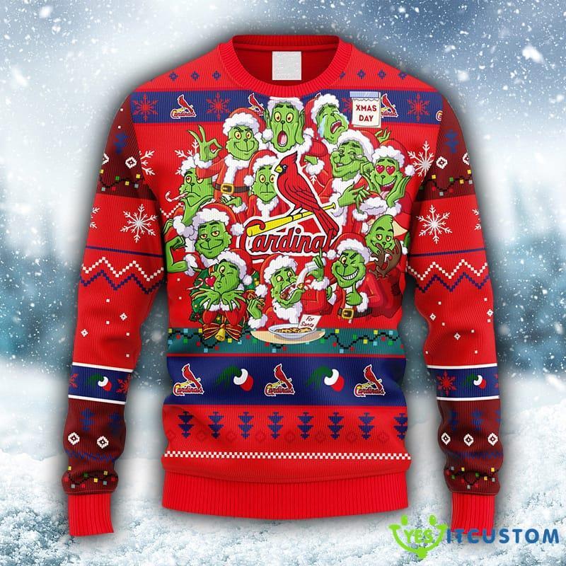 MLB St. Louis Cardinals 12 Grinch Xmas Day Christmas Ugly 3D Knitted Sweater For Men And Women Gift Ugly Christmas - MLB St. Louis Cardinals 12 Grinch Xmas Day Christmas Ugly Sweater_1