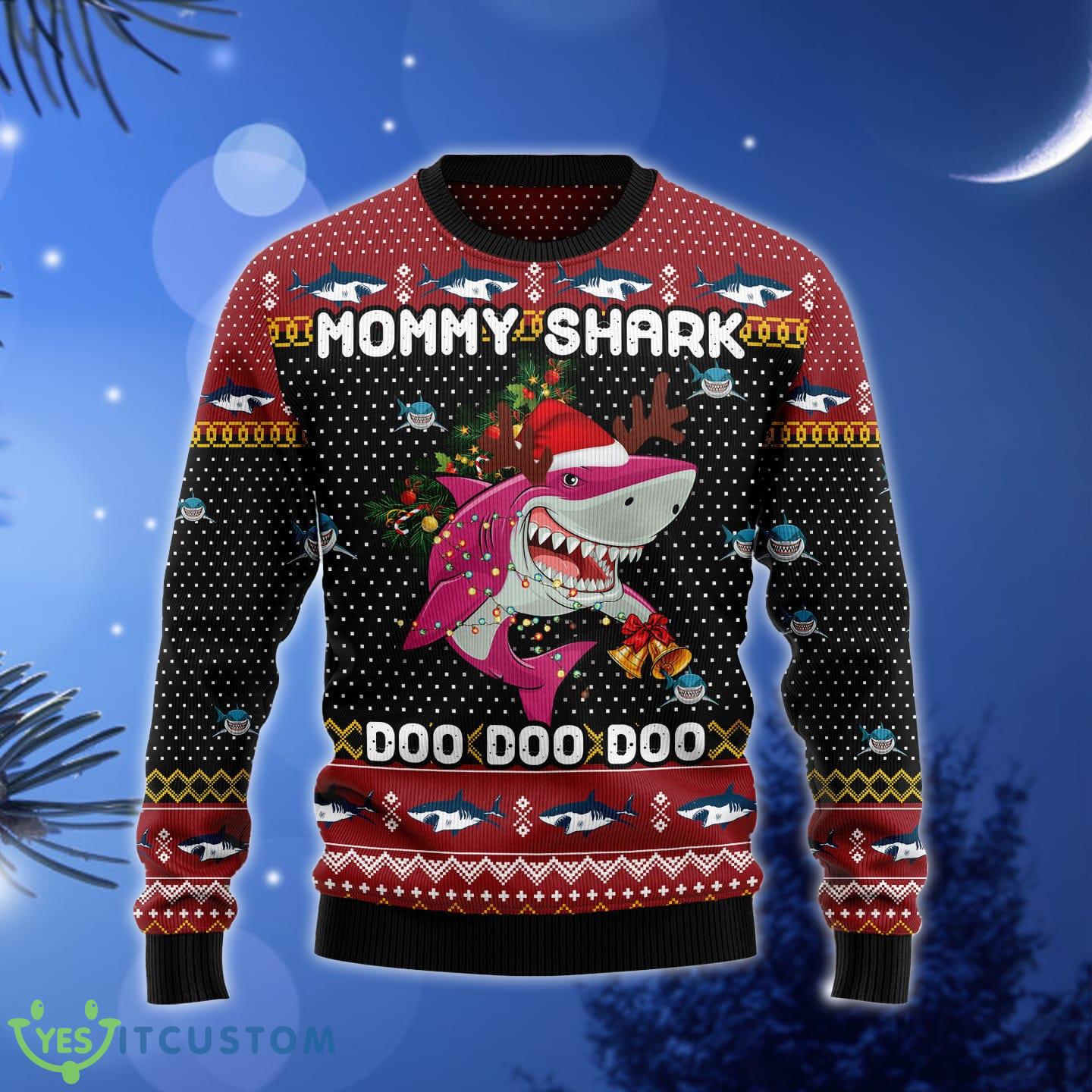 Mommy Shark Ugly Christmas Sweater Gift Men Women - Mommy Shark Ugly Christmas Sweater Gift Men Women_1