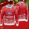 Montreal Canadiens Christmas Skull Candy Cane Pattern Ugly Christmas Sweater Christmas Gift For Family Product Photo 1