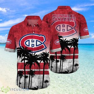Montreal Canadiens NHL Logo Coconut Tropical Hawaiian Shirt Beach Gift For Fans Product Photo 1