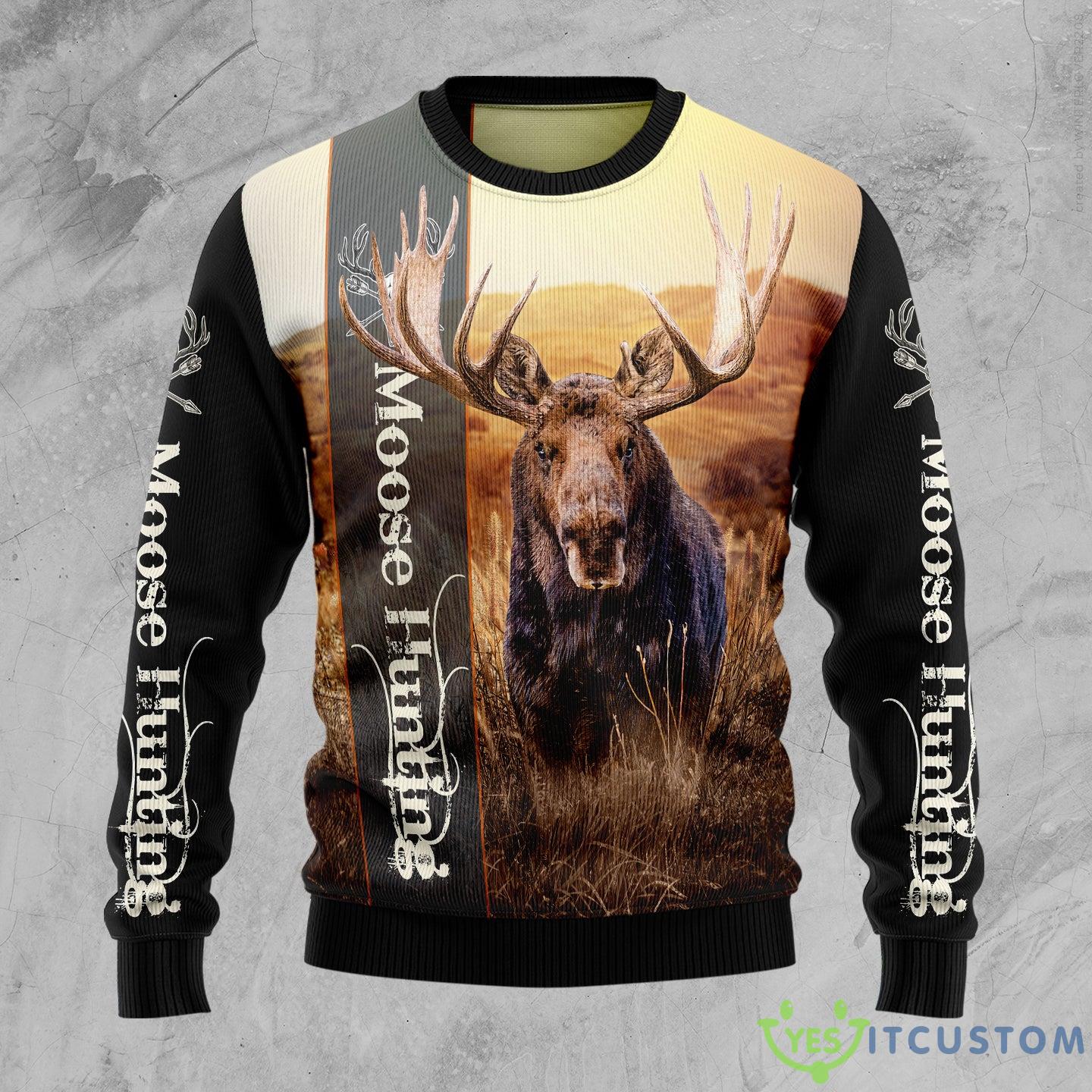 Moose Hunting Ugly Christmas Sweater Gift Men Women - Moose Hunting Ugly Christmas Sweater Gift Men Women_1