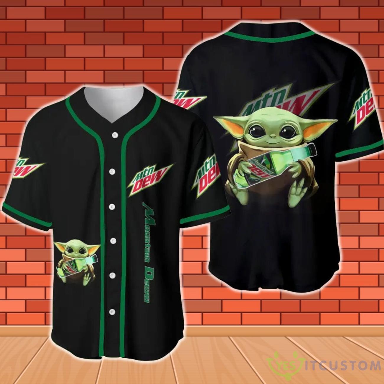 Mountain Dew Baby Yoda Baseball Jersey 3 Mountain Dew Baby Yoda Baseball Jersey Product Photo 1