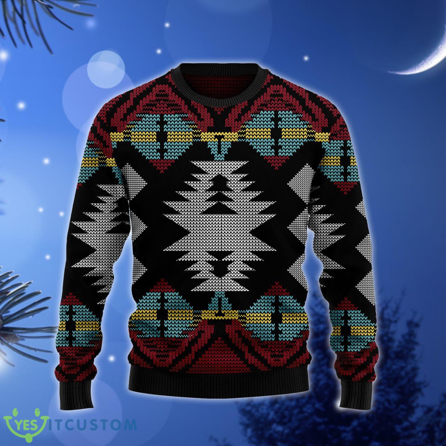 Native American Pattern Ugly Christmas Sweater Gift Men Women - Native American Pattern Ugly Christmas Sweater Gift Men Women_1