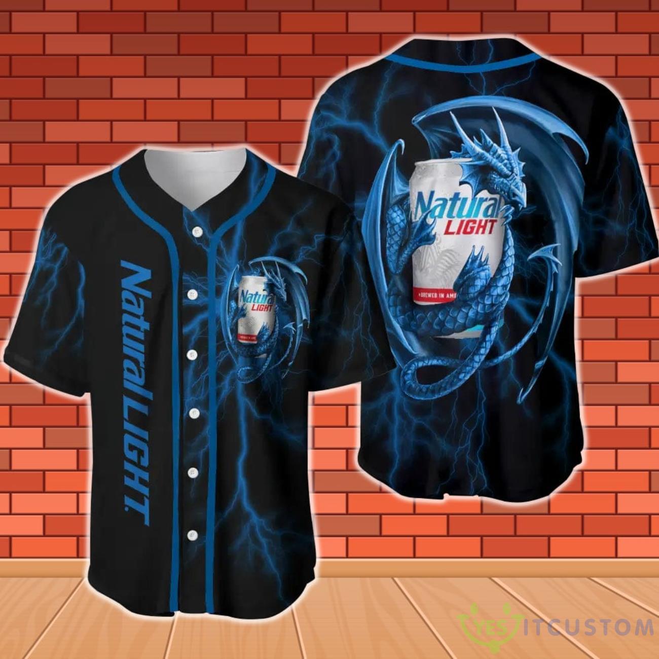 Natural Light Dragon Thunder Baseball Jersey 3 Natural Light Dragon Thunder Baseball Jersey Product Photo 1