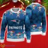 New England Patriots Christmas Skull Candy Cane Ugly Christma Sweater Product Photo 1