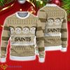 New Orleans Saints Christmas Jack Skellington Face Pattern Ugly Christmas Sweater Product Photo 1