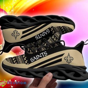 New Orleans Saints Christmas Pattern Max Soul Sneakers Snowflakes Christmas Shoes - New Orleans Saints Christmas Pattern Chunky Sneakers Ugly Christmas Max Soul Shoes Photo 6