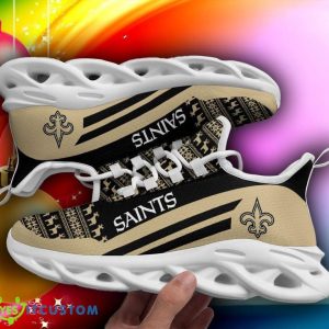New Orleans Saints Christmas Pattern Max Soul Sneakers Snowflakes Christmas Shoes - New Orleans Saints Christmas Pattern Chunky Sneakers Ugly Christmas Max Soul Shoes Photo 1