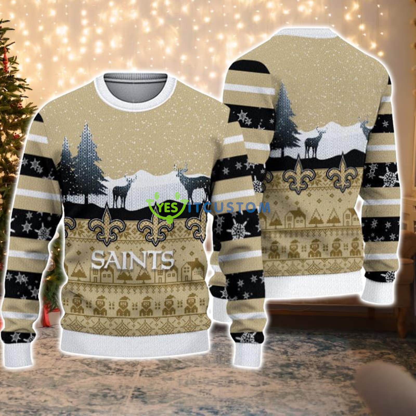 New Orleans Saints Reindeer Christmas Gift Ugly Christmas Sweater Product Photo 1