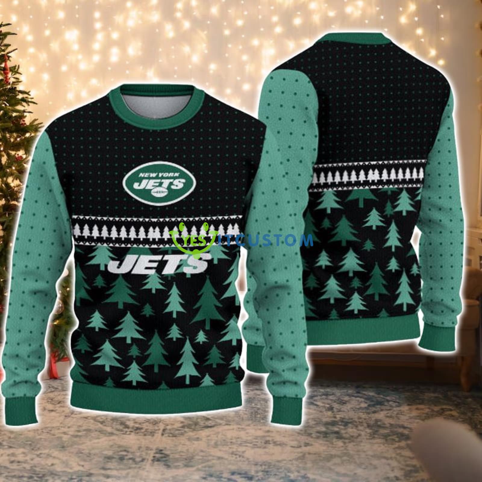 New York Jets Cool Christmas Gift Ugly Christmas Sweater Product Photo 1