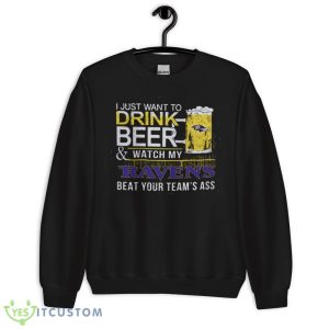 NFL Baltimore Ravens Drink Beer And Watch My Ravens Shirt Gift For Fan - 18000 Unisex Heavy Blend Crewneck Sweatshirt