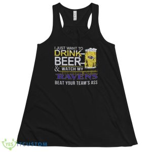 NFL Baltimore Ravens Drink Beer And Watch My Ravens Shirt Gift For Fan 11 NFL Baltimore Ravens Drink Beer And Watch My Ravens Shirt Gift For Fan - 8800 Women's Flowy Racerback Tank