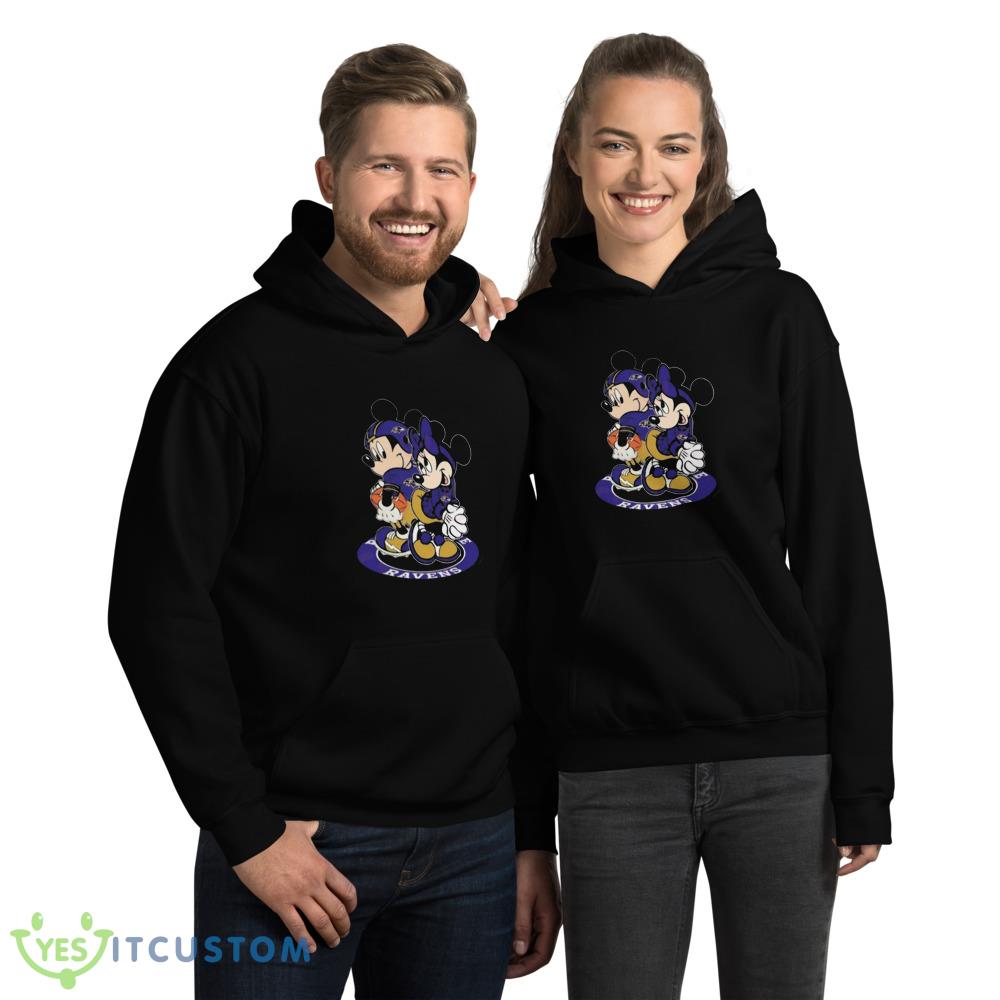NFL Baltimore Ravens Mickey Mouse And Minnie Mouse Shirt Gift For Fan 2 NFL Baltimore Ravens Mickey Mouse And Minnie Mouse Shirt Gift For Fan - 18500 Unisex Heavy Blend Hooded Sweatshirt