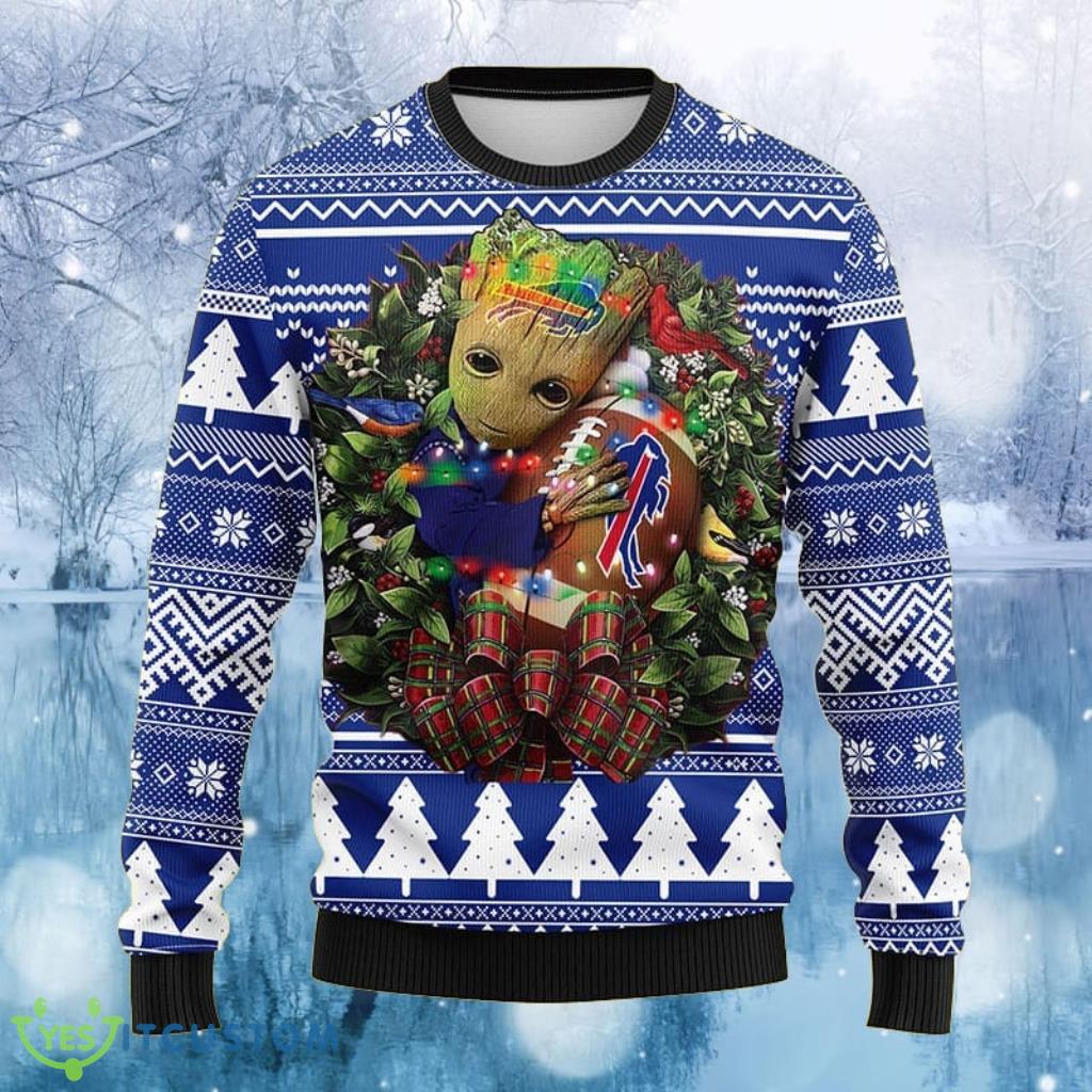 NFL Buffalo Bills Groot Hug Christmas Ugly Sweater Gift For Awesome Sweater 3D For Fans 3 NFL Buffalo Bills Groot Hug Christmas Ugly Sweater Gift For Awesome Sweater 3D For Fans Product Photo 1