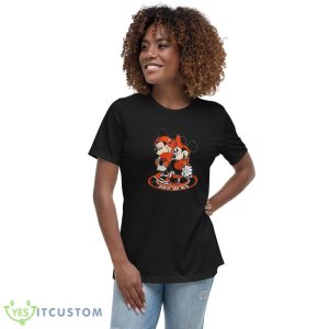 NFL Cleveland Browns Mickey Mouse And Minnie Mouse Shirt Gift For Fan - 6400 Women's Relaxed Short Sleeve Jersey Tee