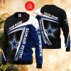 NFL Dallas Cowboys Black Blue White Curve Personalized Christmas December 3D Knitted Sweater - NFL Dallas Cowboys Black Blue White Curve Personalized Christmas December 3D Knitted Sweater