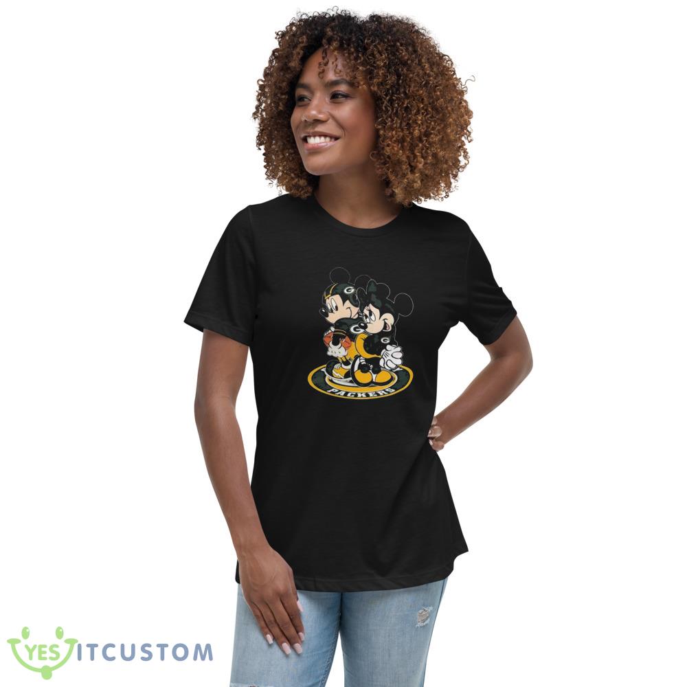 NFL Green Bay Packers Mickey Mouse And Minnie Mouse Shirt Gift For Fan 4 NFL Green Bay Packers Mickey Mouse And Minnie Mouse Shirt Gift For Fan - 6400 Women's Relaxed Short Sleeve Jersey Tee