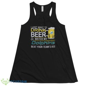 NFL Miami Dolphins Drink Beer And Watch My Dolphins Shirt Gift For Fan - 8800 Women's Flowy Racerback Tank