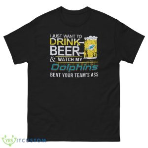 NFL Miami Dolphins Drink Beer And Watch My Dolphins Shirt Gift For Fan - Men’s Classic Tee Gildan 5000