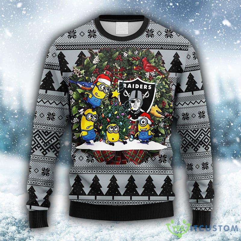 NFL Oakland Raiders Minion Christmas Ugly 3D Sweater For Men And Women Gift Ugly Christmas 5 NFL Oakland Raiders Minion Christmas Ugly 3D Sweater For Men And Women Gift Ugly Christmas - NFL Oakland Raiders Minion Christmas Ugly Sweater_1