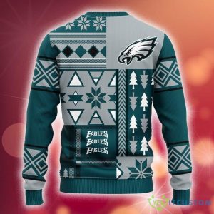 NFL Philadelphia Eagles All Over Print Christmas Ugly Sweater Wardrobe For Fans Gift - NFL Philadelphia Eagles AOP Christmas Ugly Sweater Photo 2