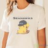 NFL Pikachu Football Seattle Seahawks T Shirt - White Ladies T-Shirt