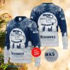 NFL Seattle Seahawks Personalized Christmas Wreath All Over Print Ugly Sweater - NFL Seattle Seahawks Personalized Christmas Wreath All Over Print Ugly Sweater