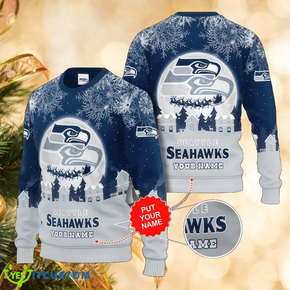 NFL Seattle Seahawks Personalized Christmas Wreath All Over Print Ugly Sweater 3 NFL Seattle Seahawks Personalized Christmas Wreath All Over Print Ugly Sweater - NFL Seattle Seahawks Personalized Christmas Wreath All Over Print Ugly Sweater
