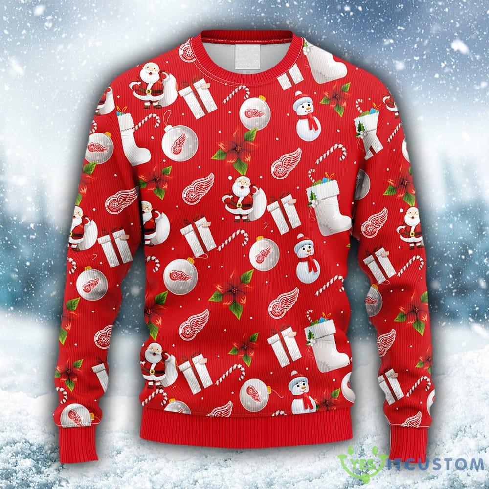 NHL Detroit Red Wings Santa Claus Snowman Christmas Ugly 3D Sweater For Men And Women Gift Ugly Christmas - NHL Detroit Red Wings Santa Claus Snowman Christmas Ugly Sweater_1