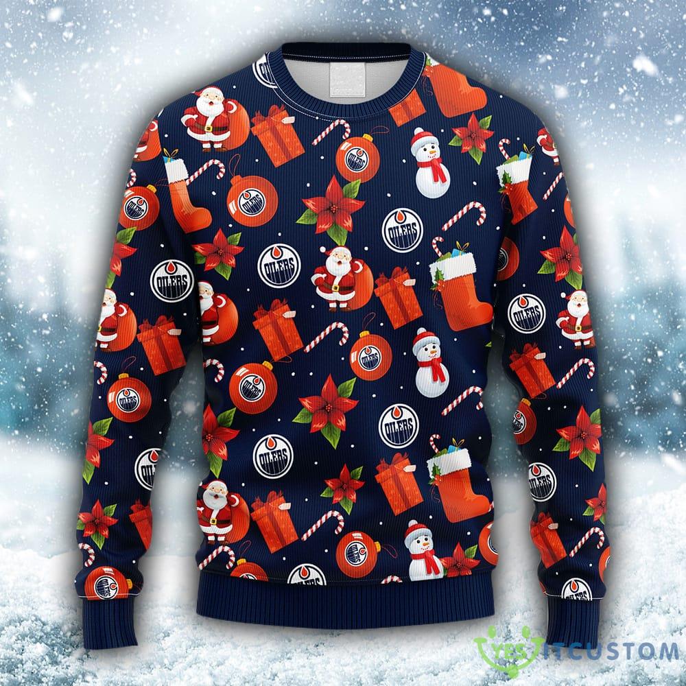 NHL Edmonton Oilers Santa Claus Snowman Christmas Ugly 3D Sweater For Men And Women Gift Ugly Christmas - NHL Edmonton Oilers Santa Claus Snowman Christmas Ugly Sweater_1