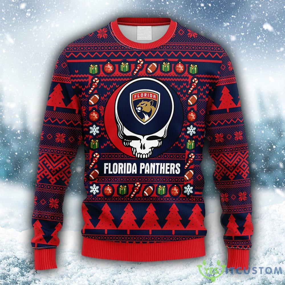 NHL Florida Panthers Grateful Dead Fleece 3D Sweater For Men And Women Gift Ugly Christmas - NHL Florida Panthers Grateful Dead Ugly Christmas Fleece Sweater_1