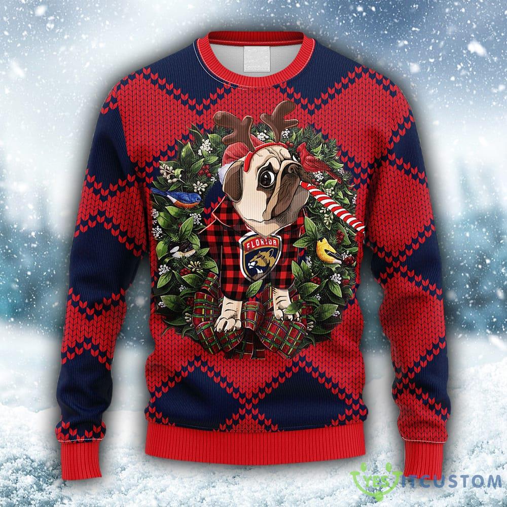 NHL Florida Panthers Pub Dog Christmas Ugly 3D Sweater For Men And Women Gift Ugly Christmas - NHL Florida Panthers Pub Dog Christmas Ugly Sweater_1
