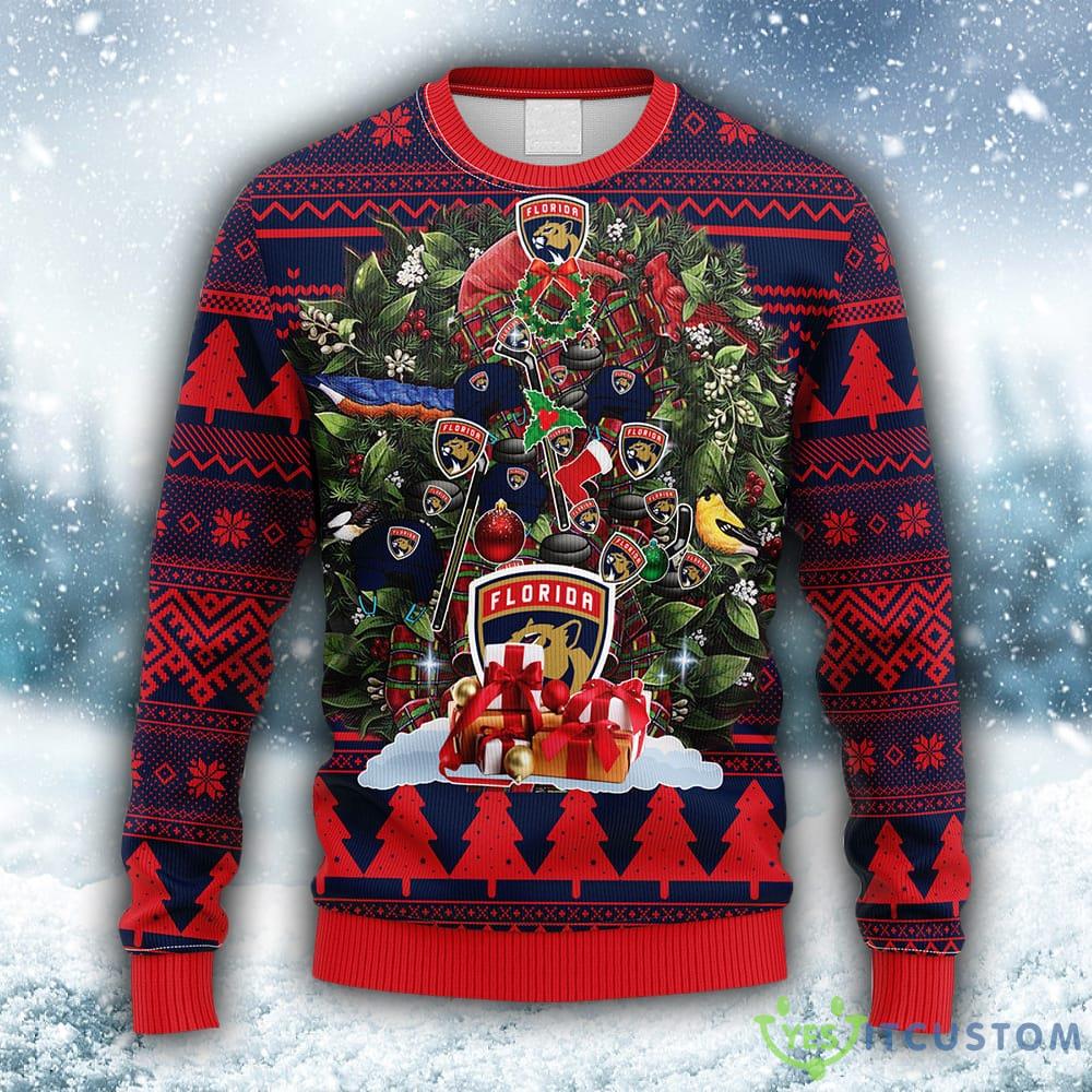NHL Florida Panthers Tree Fleece 3D Sweater For Men And Women Gift Ugly Christmas - NHL Florida Panthers Tree Ugly Christmas Fleece Sweater_1