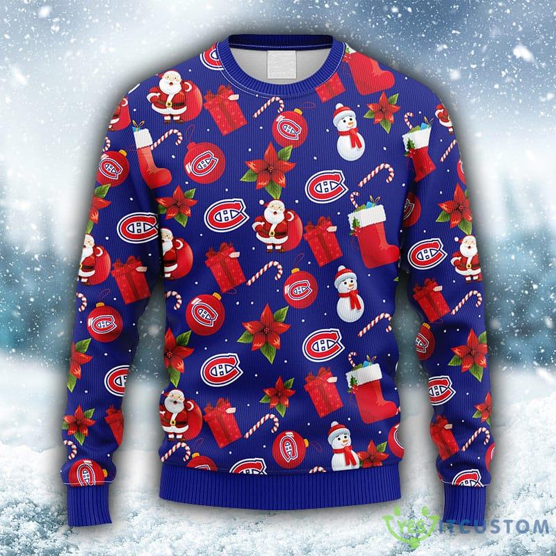 NHL Montreal Canadians Santa Claus Snowman Christmas Ugly 3D Sweater For Men And Women Gift Ugly Christmas - NHL Montreal Canadians Santa Claus Snowman Christmas Ugly Sweater_1