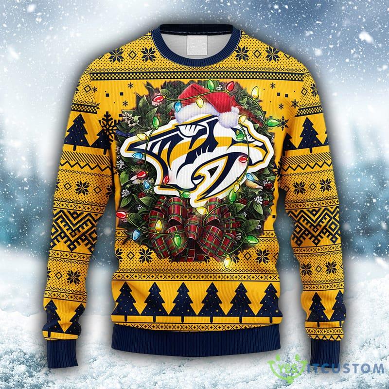 NHL Nashville Predators Christmas Ugly 3D Sweater For Men And Women Gift Ugly Christmas - NHL Nashville Predators Christmas Ugly Sweater_1