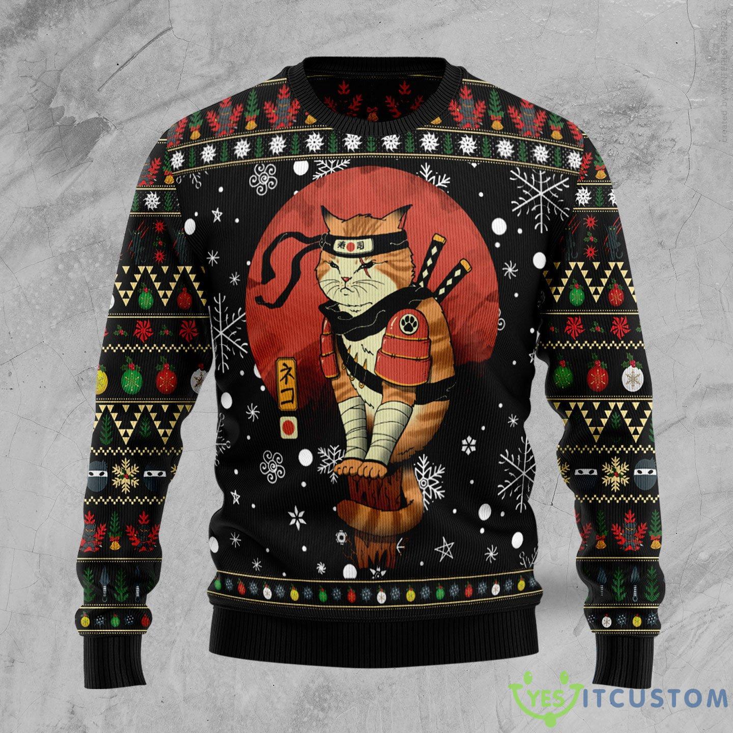 Ninja Cat M Ugly Christmas Sweater Gift Men Women - Ninja Cat M Ugly Christmas Sweater Gift Men Women_1