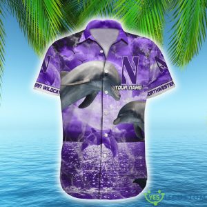 Northwestern Wildcats NCAA Hawaiian Shirt Dolphin Funny AOP Gift For Fans Custom Name 4 Northwestern Wildcats NCAA Hawaiian Shirt Dolphin Funny AOP Gift For Fans Custom Name - Northwestern Wildcats NCAA Hawaiian Shirt_2