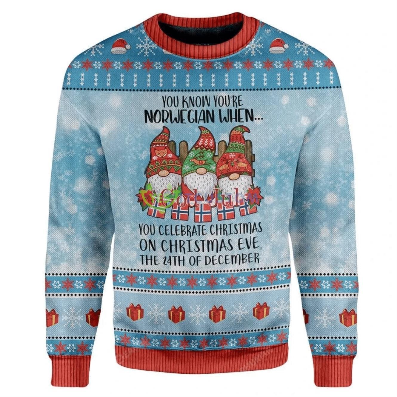 Norwegian Ugly Sweater For Christmas 3 Norwegian Ugly Sweater For Christmas Product Photo 1