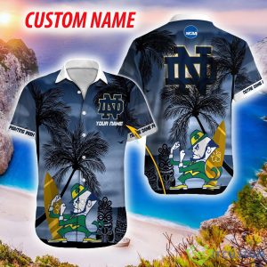 Notre Dame Fighting Irish NCAA Hawaiian Shirt Coconut Funny Fans Gift Custom Name Men And Women - Notre Dame Fighting Irish NCAA Hawaiian Shirt_1