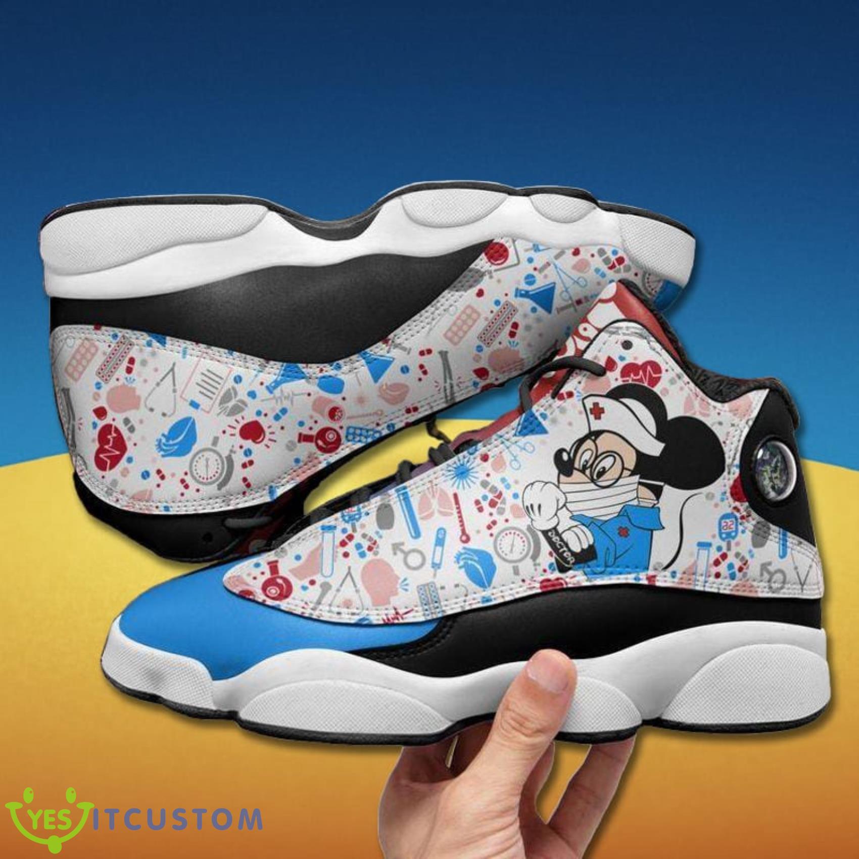 Nurse Mickey Mouse Disney Mickey Doctor Air Jordan 13 Shoes Product Photo 1