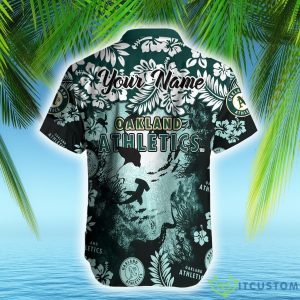 Oakland Athletics MLB Hawaiian Shirt Ocean Hibiscus Custom Name For Fans Gift - Oakland Athletics MLB Hawaiian Shirt_2