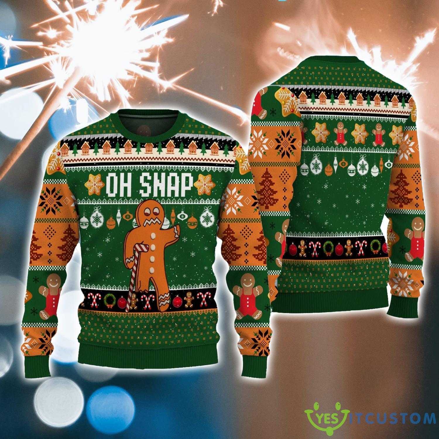 Oh Snap Gingerbread Christmas Ugly Sweater 2023 Christmas Gift 3 Oh Snap Gingerbread Christmas Ugly Sweater 2023 Christmas Gift Product Photo 1