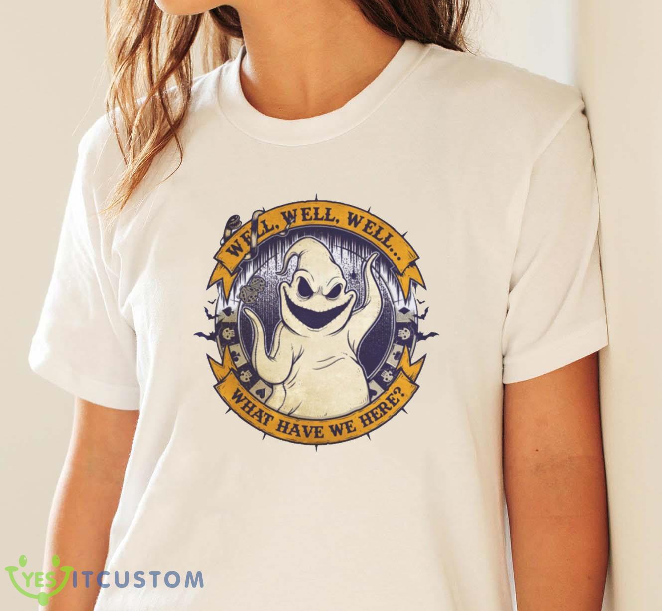 Oogie Boogie Well Well Well What Have We Here The Nightmare Before Chirstmas T-Shirt For Men Women And Youth 3 Oogie Boogie Well Well Well What Have We Here The Nightmare Before Chirstmas T-Shirt For Men Women And Youth - White Ladies T-Shirt