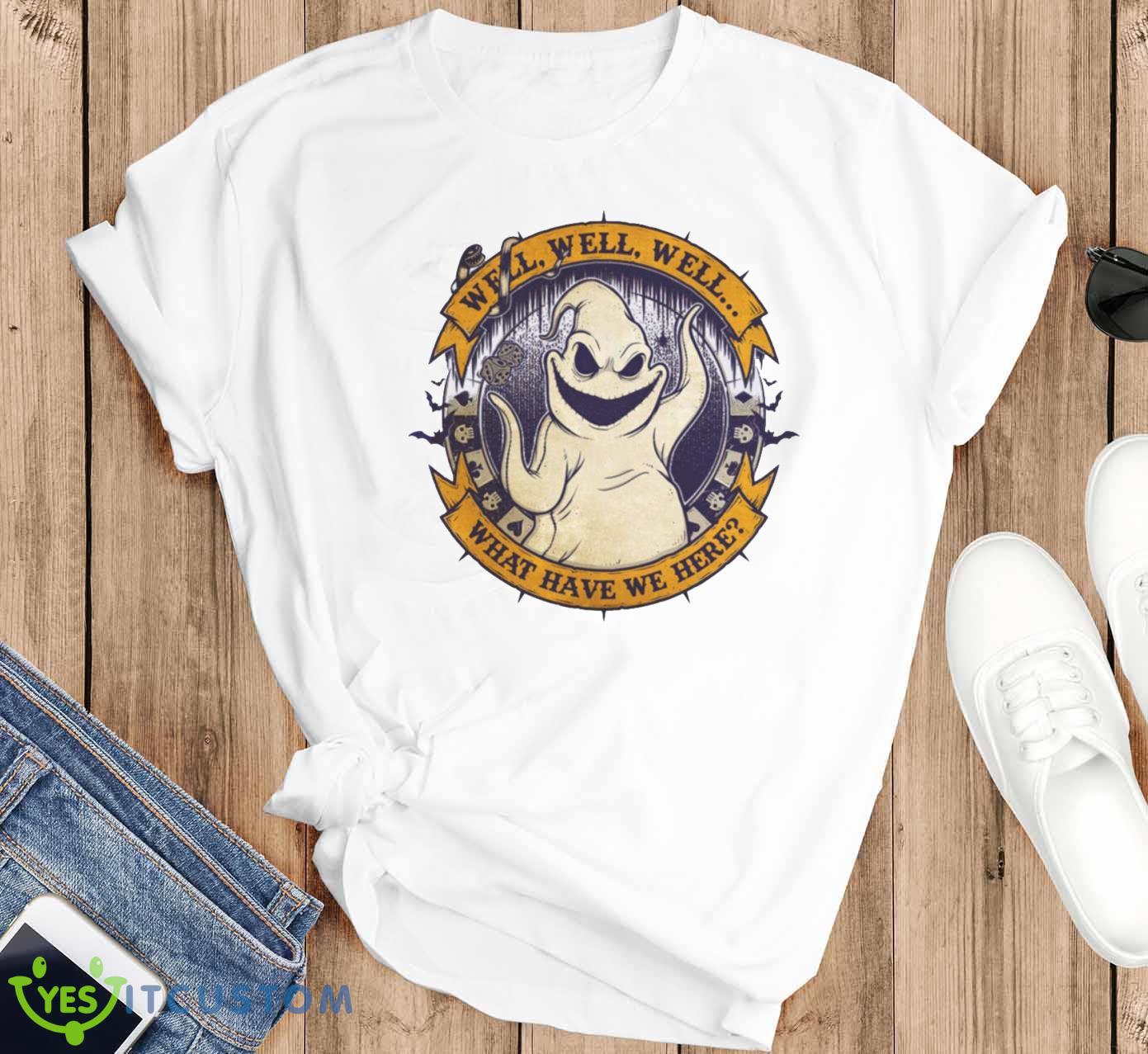 Oogie Boogie Well Well Well What Have We Here The Nightmare Before Chirstmas T-Shirt For Men Women And Youth 15 Oogie Boogie Well Well Well What Have We Here The Nightmare Before Chirstmas T-Shirt For Men Women And Youth - White T-Shirt G500