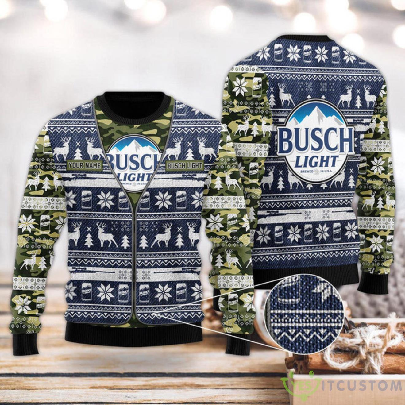 Personalized Busch Latte Camo Xmas Sweater 5 Personalized Busch Latte Camo Xmas Sweater Product Photo 1