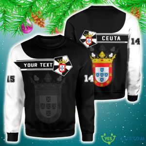 Personalized Ceuta Black White 3D Sweater Community Logo Funny Gift For Men And Women Christmas Holiday - Ceuta 3D Sweater Christmas_1