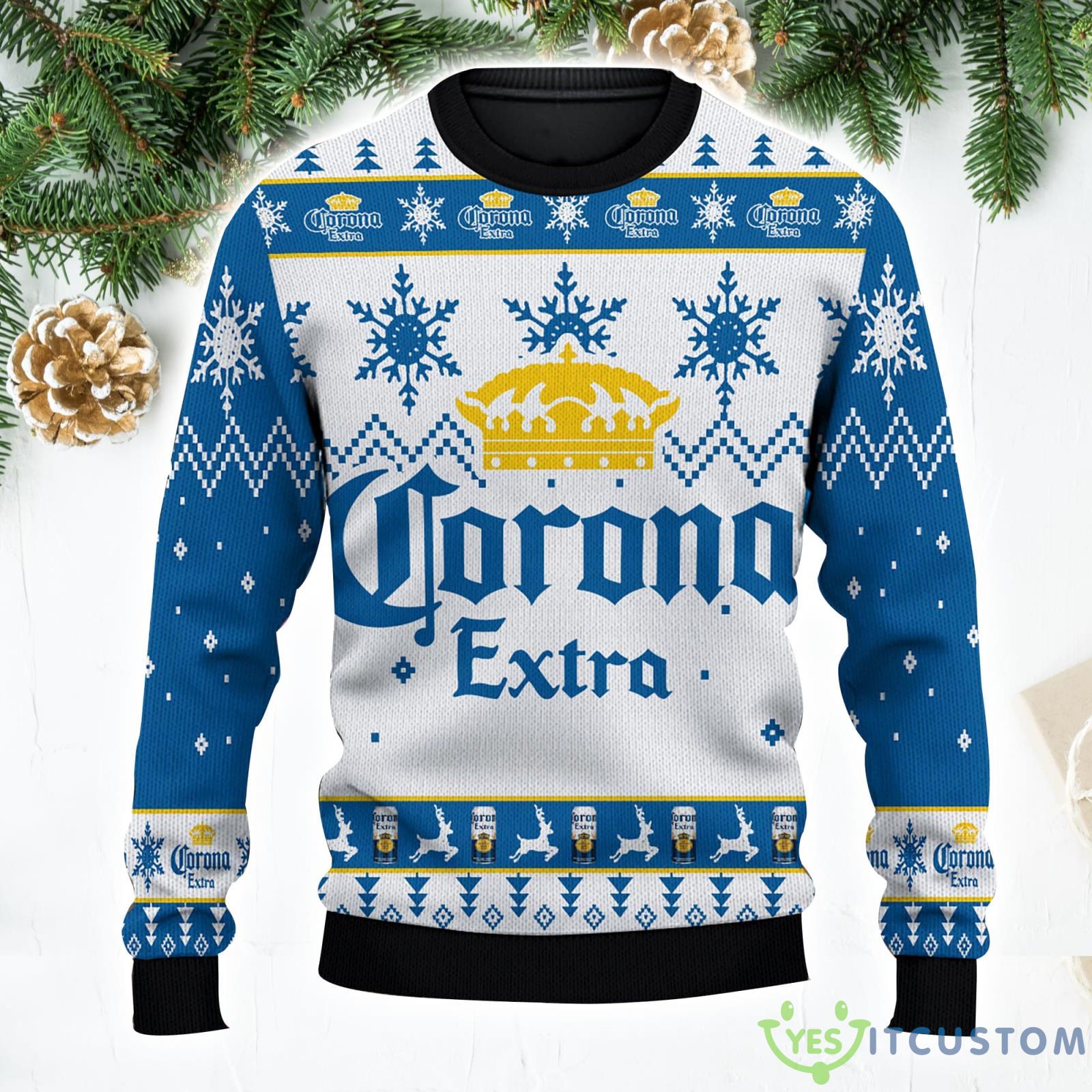 Personalized Name Corona Extra Beer Ugly Christmas SweaterAll Over Print Sweater Product Photo 1