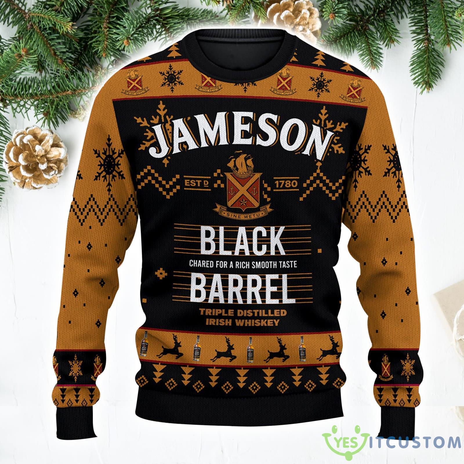 Personalized Name Jameson Irish Whiskey Ugly Christmas SweaterAll Over Print Sweater Product Photo 1