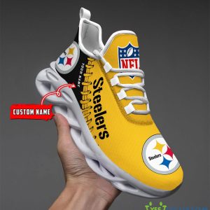 Pittsburgh Steelers Max Soul Shoes Style 1 Custom Name Running Sneakers For Fans Gift - Pittsburgh Steelers-PERSONALIZED MAX SOUL SHOES_1